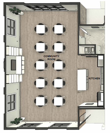 New community room with warming kitchen coming soon